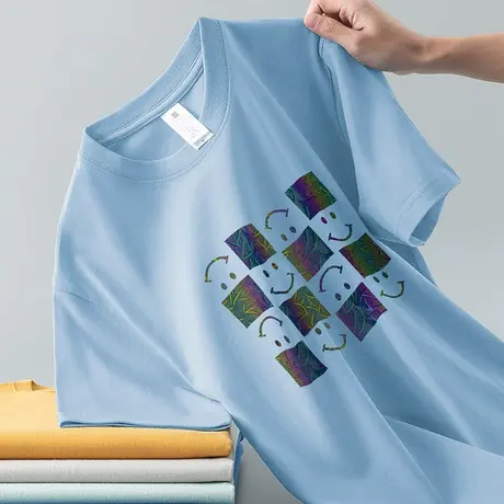 重磅纯棉t恤男士短袖2024新款圆领上衣服夏季半袖美式全棉体恤衫商品大图