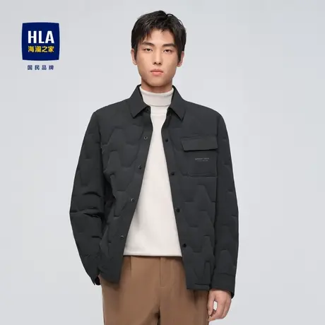 【衬衫领】海澜之家舒适轻薄保暖羽绒服2023秋冬新款商务外套男商品大图