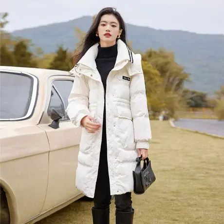 时尚气质长款保暖羽绒服冬新款淑女温柔宽松显瘦中长款上衣图片