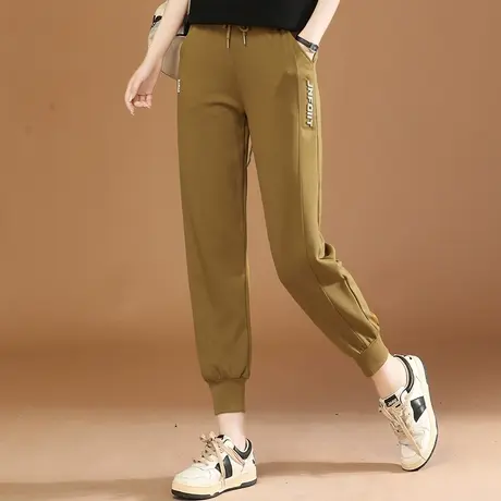 韩潮袭人松紧腰宽松显瘦束脚休闲裤女2023秋新款运动裤哈伦裤卫裤商品大图