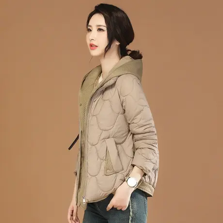 韩潮袭人高级感假两件连帽棉衣棉服女冬季2023新款厚外套黑色棉袄图片