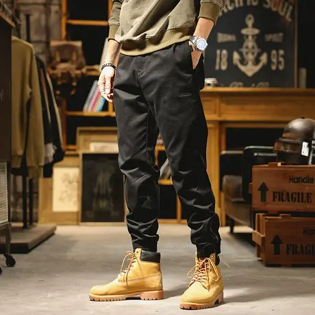 男士休闲裤冬季宽松束脚工装裤ins潮牌男生束脚裤子帅气百搭长裤商品大图