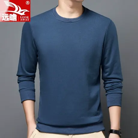 2022新款潮流圆领长袖春秋季打底衫无帽男士卫衣休闲潮牌男装春装商品大图