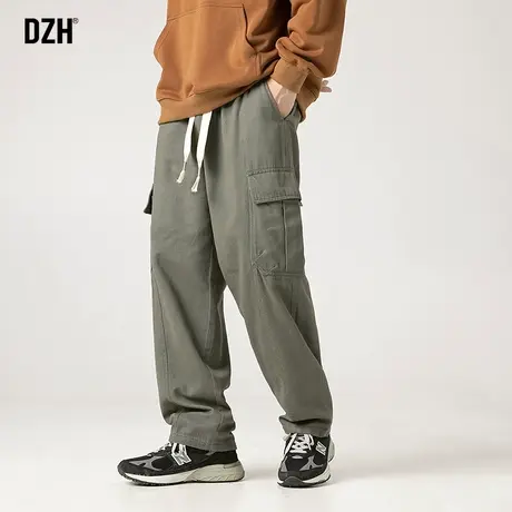 男士军绿色工装裤男宽松直筒秋季裤子休闲百搭2024新款运动裤长裤商品大图