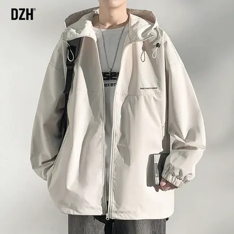 美式复古夹克外套男士秋季高街帅气工装上衣2023新款春秋款冲锋衣商品大图