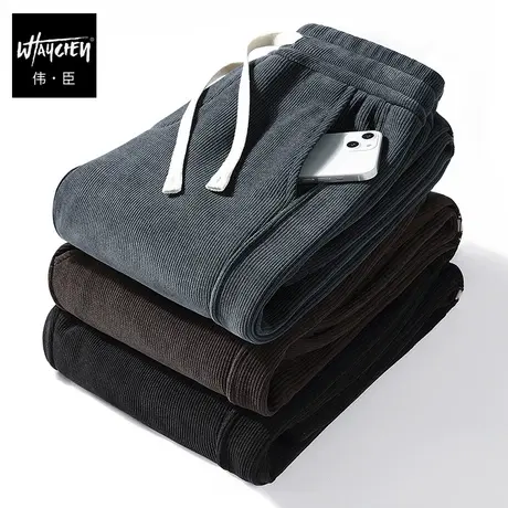 伟臣潮流大码男装秋冬男式休闲裤胖子加肥加大宽松直筒百搭长裤男商品大图