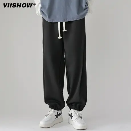 VIISHOW重磅卫裤男士春秋冬款潮牌宽松束脚垂感运动男休闲长裤子商品大图