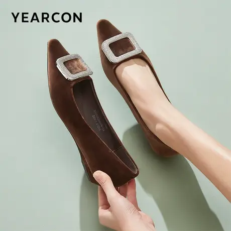 意尔康女鞋2024春季新款女士尖头浅口单鞋法式时尚通勤职业工作鞋图片