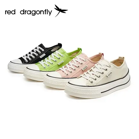红蜻蜓帆布鞋2024年新款女款日常休闲厚底百搭轻便小翘跟日系女鞋商品大图
