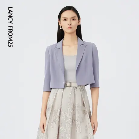【真丝】LANCY/朗姿夏季新款短西服外套女高级感通勤高端上衣图片