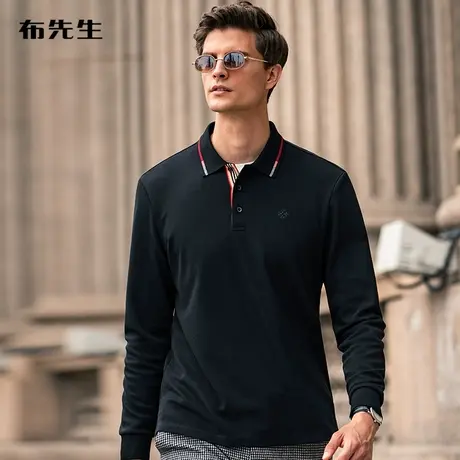 MrBu布先生翻领Polo衫男 秋季商务中年爸爸装长袖T恤 BT11369断码商品大图