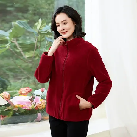 简涵大码女装2024春季新款摇粒绒外套胖MM加肥加大宽松休闲上衣图片