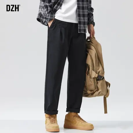 男士黑色显瘦直筒裤男秋季中腰裤子男款休闲裤宽松男裤长裤锥形裤商品大图