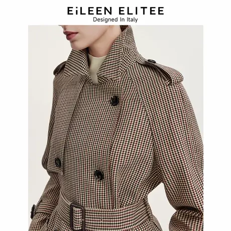 【刘恋同款】朗姿欧洲EiLEEN ELITEE羊毛风衣中长款秋新款外套女图片
