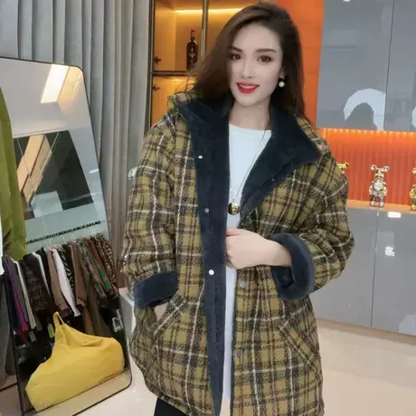 羊羔绒女外套冬加绒加厚棉服女小个子短款棉衣新款2023爆款棉袄女图片