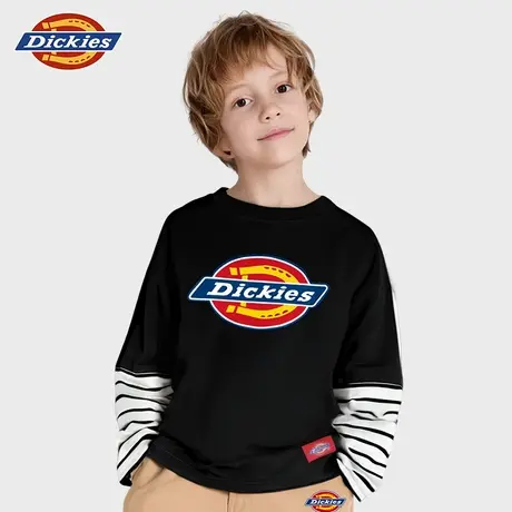 Dickies童装男童长袖t恤儿童新款秋季拼接体恤男孩假两件上衣潮A图片