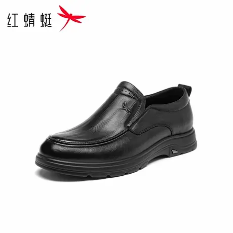 红蜻蜓休闲皮鞋男士2025秋季新款男鞋舒适平底一脚蹬英伦商务鞋子商品大图