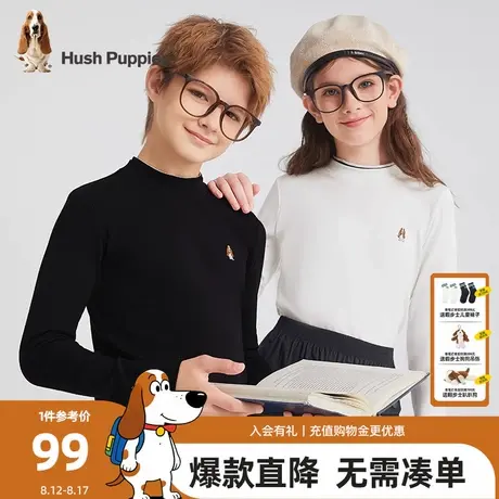 暇步士童装儿童打底衫秋季新款男童休闲长袖T恤女童舒适简约t恤商品大图