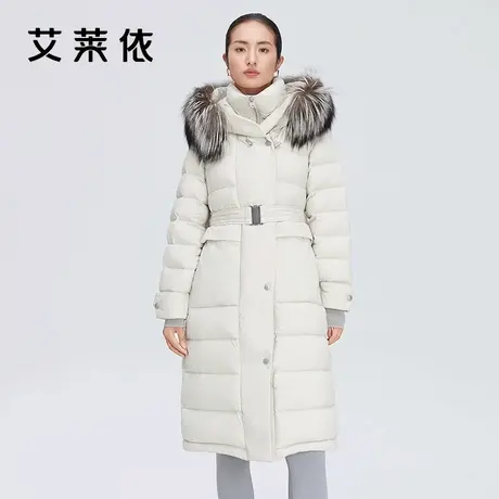 艾莱依大毛领中长款鹅绒羽绒服女士冬季户外时尚百搭保暖外套1104图片