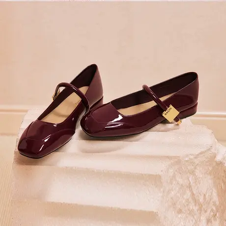 【先加购！24号晚8点付定金！】百思图2025春款玛丽珍鞋M3173AQ5图片