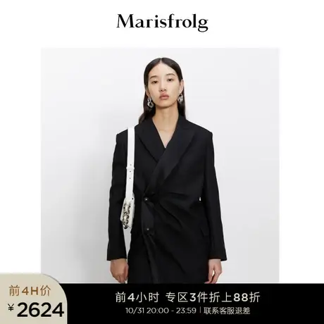 玛丝菲尔冬季纯羊毛黑色西装外套女ACBW40448商品大图