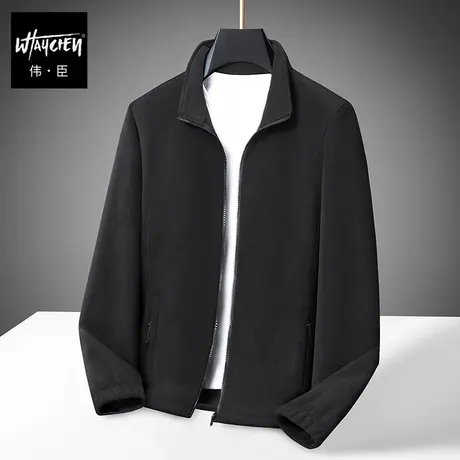 伟臣潮流大码男装冬季摇粒绒外套胖子加肥加大宽松夹克肥佬上衣男商品大图