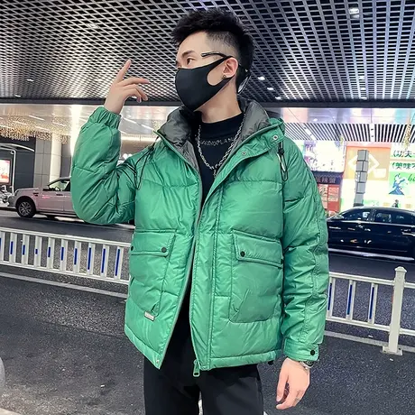 工装棉衣冬季2023新款潮牌加厚男士棉服潮流撞色立领轻熟冬装棉袄图片