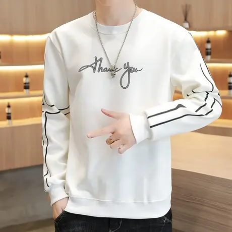 卫衣男2023秋季新款潮牌ins打底小衫宽松长袖T恤潮流棉感男装上衣商品大图