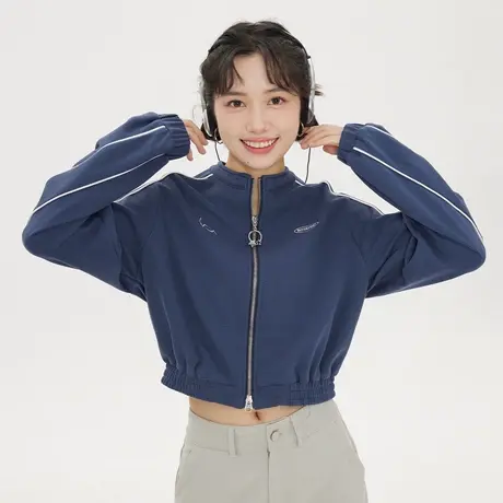 秋季vintage小众高级感超好看短款辣妹运动外套女2022新款上衣商品大图