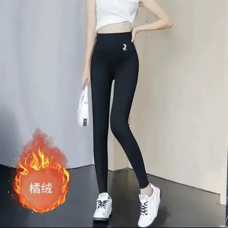秋冬新款弹力芭比裤加绒收腹裤黑色鲨鱼裤显瘦打底裤瑜伽紧身裤潮图片