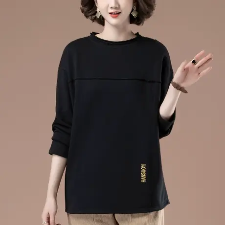 卫衣女秋冬季新款加肥加大码女装宽松四十岁中年妈妈纯棉百搭上衣图片