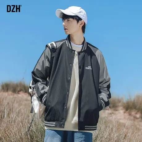 男生黑色棒球服外套男秋季港风ins潮牌休闲外套韩版潮流百搭男装商品大图