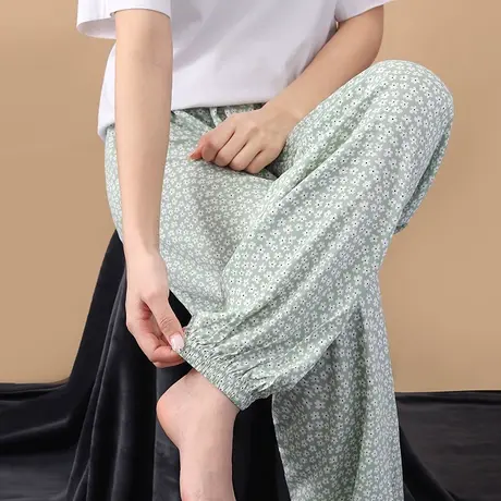 宽松冰凉无兜抖抖裤束脚口长裤女薄款夏商品大图