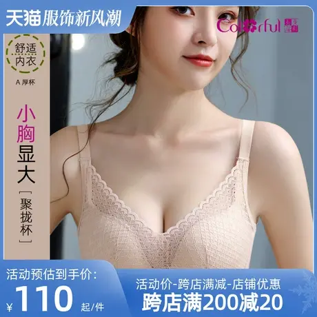 Colorful/多彩多姿内衣女小胸聚拢显大防下垂上托收副乳蕾丝文胸商品大图