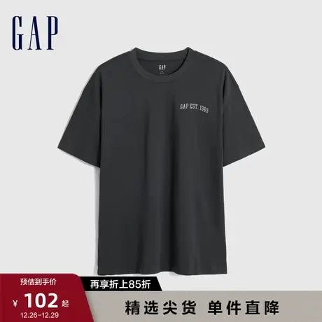 Gap男装夏季新款LOGO廓形运动时尚短袖T恤潮流休闲宽松上衣841870图片