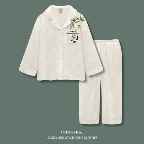 【国风】情侣睡衣女春秋款高级感长袖冰丝套装夏季新款男士家居服商品大图