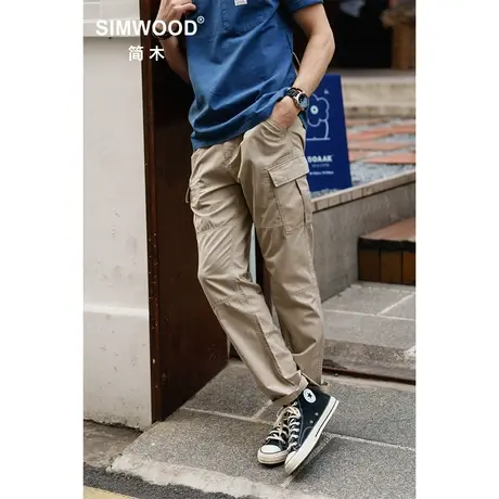 Simwood简木男装【RS04合体直筒】新款270g多袋松紧腰工装休闲裤图片