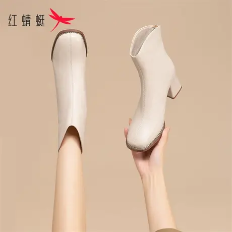 红蜻蜓2023秋冬新款女靴时尚马丁靴女士流行百搭短靴不累脚女商品大图