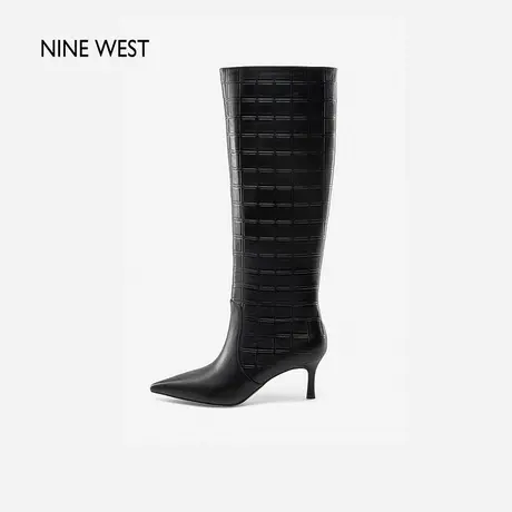 深圳时装周同款Nine West/玖熙长靴女冬季新款高跟时装靴套筒靴子图片