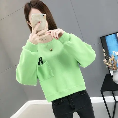 2022早春新款爆款小众短款卫衣女春秋薄款高腰宽松小个子时尚外套图片