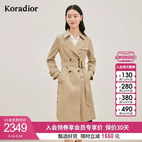 珂莱蒂尔秋冬新款美拉德风衣女中长款双排扣气质英伦风女士外套女图片