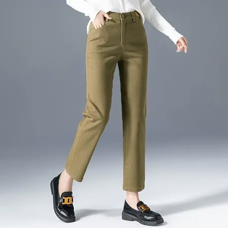 九分烟管裤女2023新款春秋休闲裤秋季女裤高腰显瘦裤子小脚直筒裤商品大图