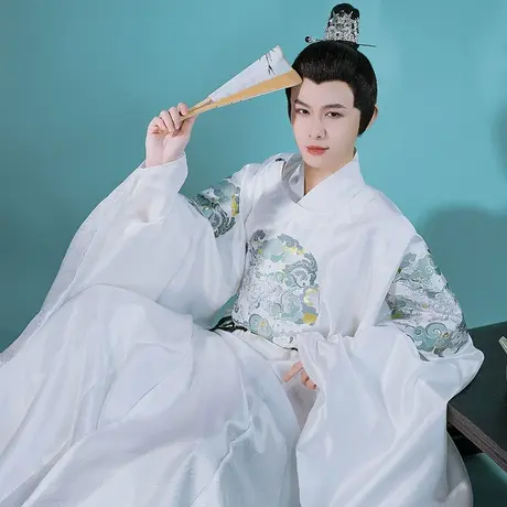 【如梦霓裳丨青璃】原创明制汉服男圆领袍绣花织金中国风日常套装图片