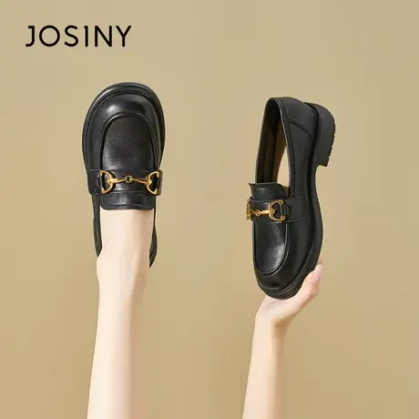 Josiny/卓诗尼乐福鞋女2023年新款夏季平底学院风jk配裙子小皮鞋商品大图
