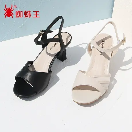 蜘蛛王断码清仓正品女鞋真皮2022夏商场新款凉鞋女细跟软底仙女风图片