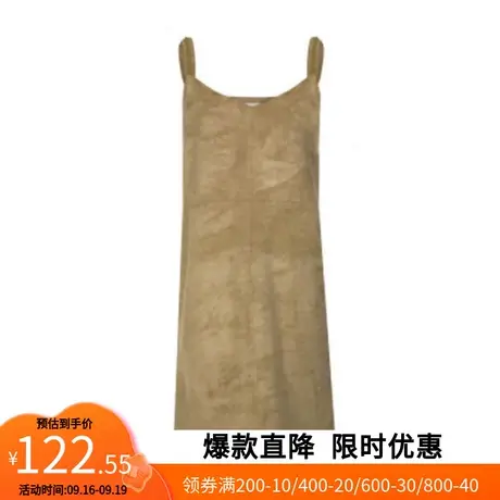 【艾格】可调肩带背带裙女2023春季新款麂皮绒宽松气质学生连衣裙图片
