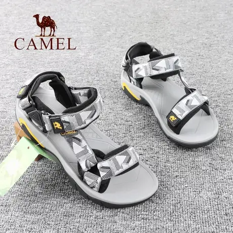 Camel/骆驼男鞋夏季透气露趾士户外休闲徒步旅游涉水沙滩男凉鞋子商品大图