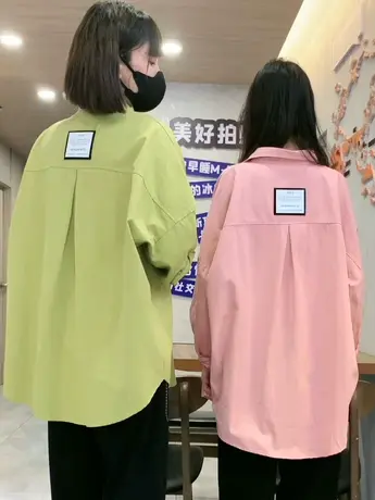 设计感翻领衬衫女欧洲站春季2023新款纯色宽松休闲时尚洋气衬衣潮商品大图