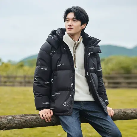 坦博尔2022新款羽绒服男士面包服便携可脱卸帽加厚保暖秋冬外套图片