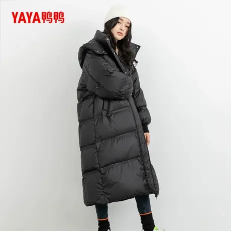 【鸭鸭甄选】羽绒服女冬季反季中长款过膝面包服韩版气质鸭绒外套商品大图
